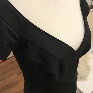 Black Textured Midi Dress